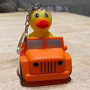 Orange Duck Car Keychain for Kids
